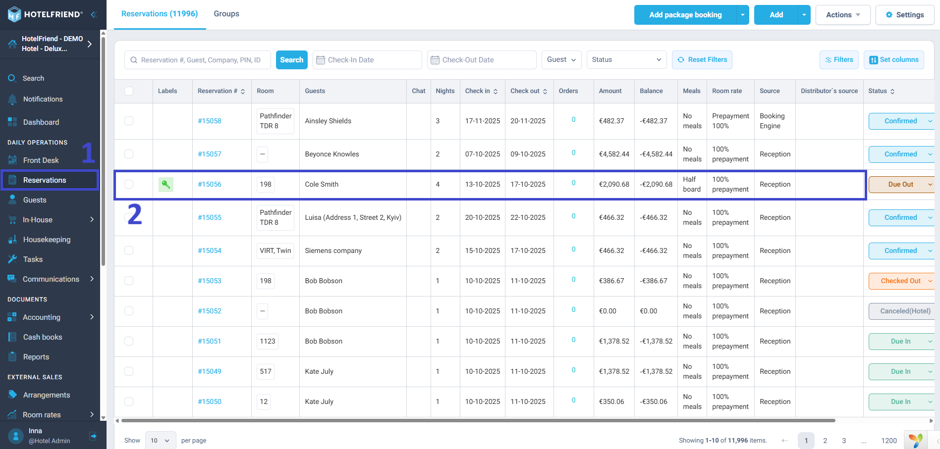 Changing the duration via Reservations