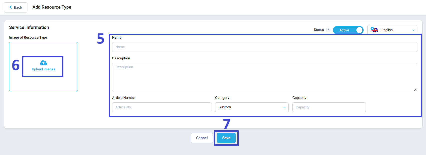ill in the required details for your new Resource Type, including