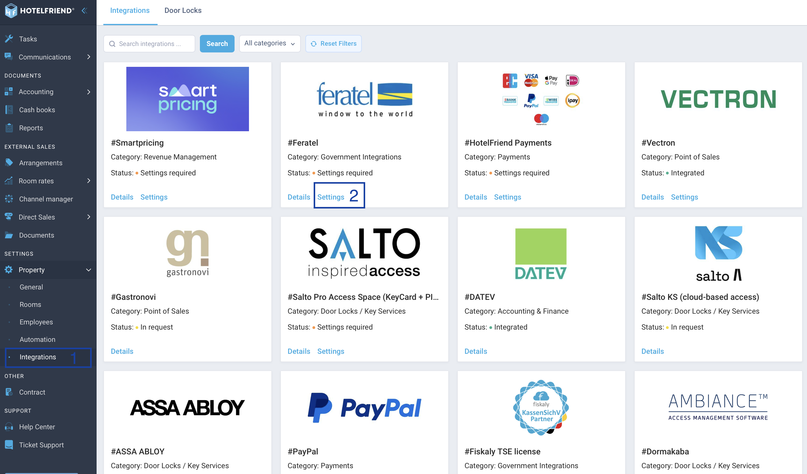 Select Feratel Integration from the list.