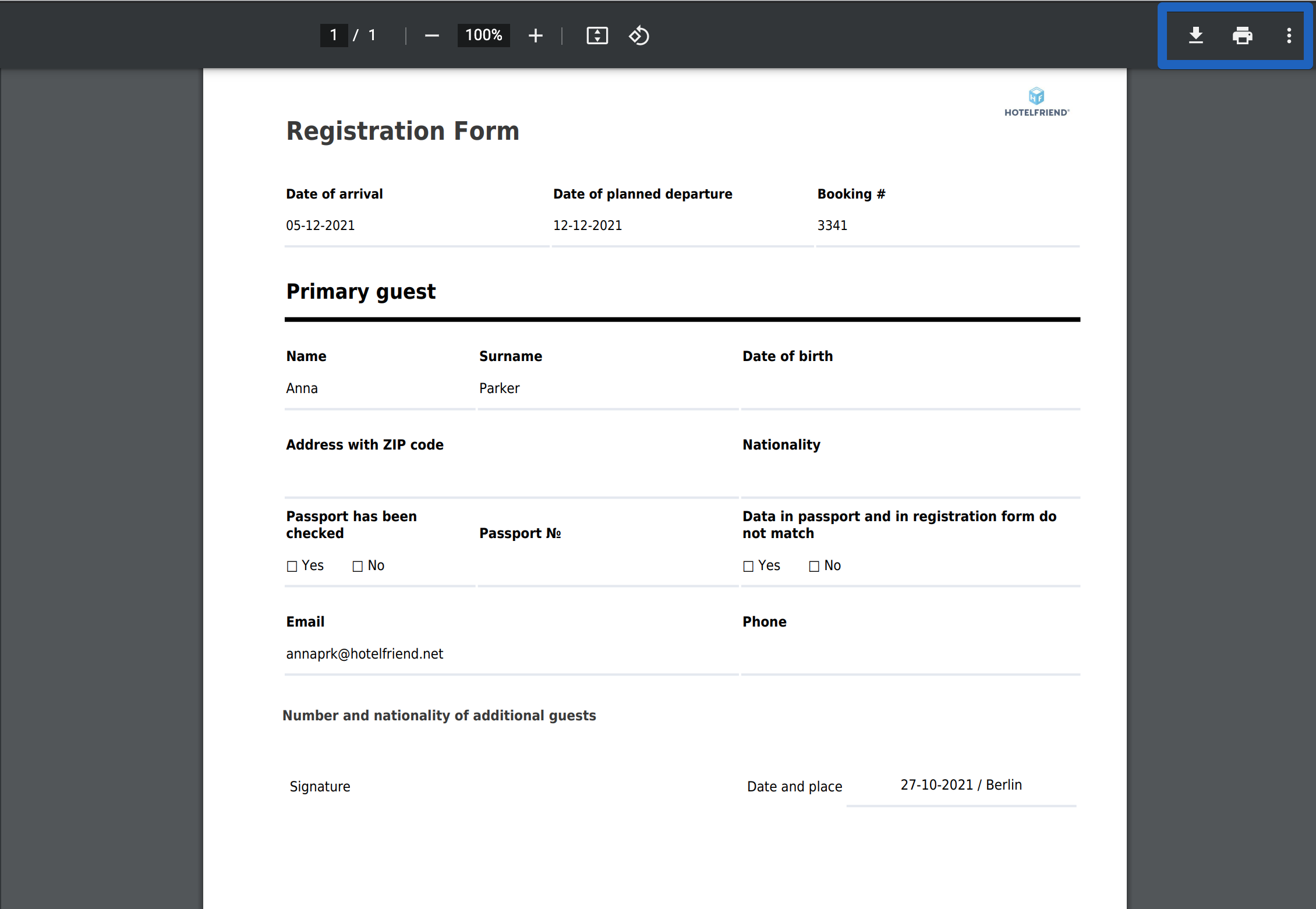 How to add registration form through the booking card