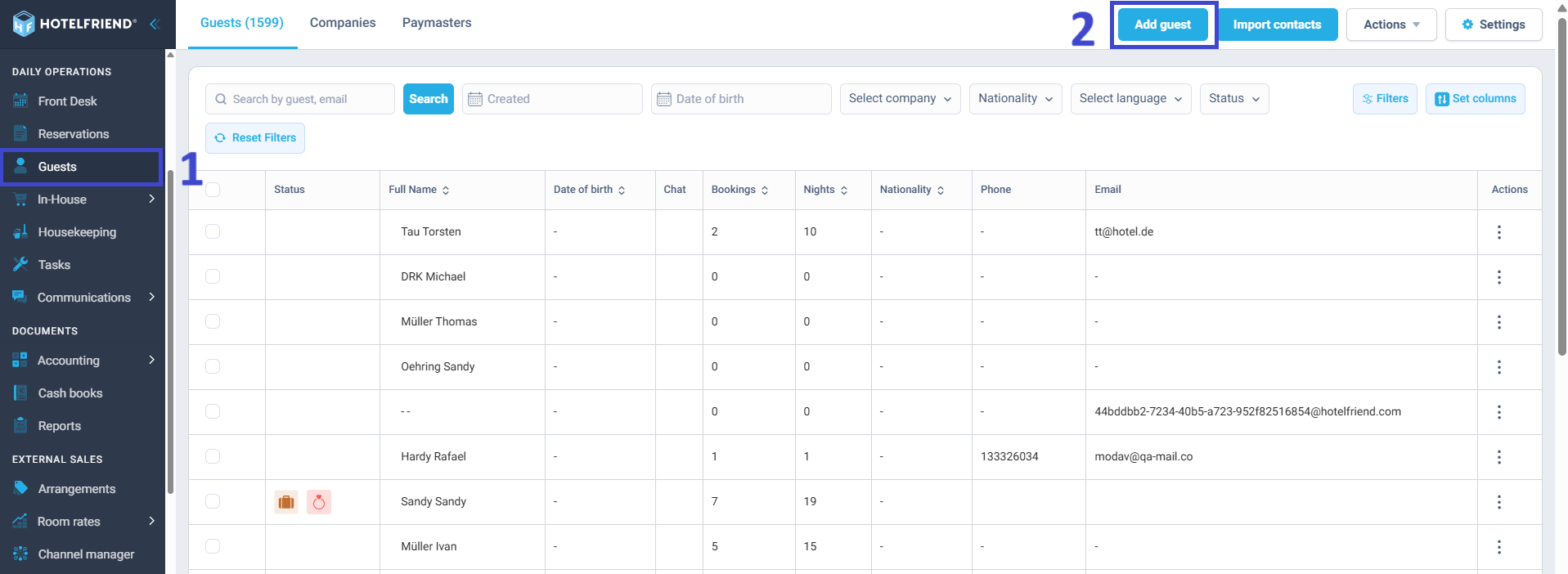 To add and manage individual guest profiles