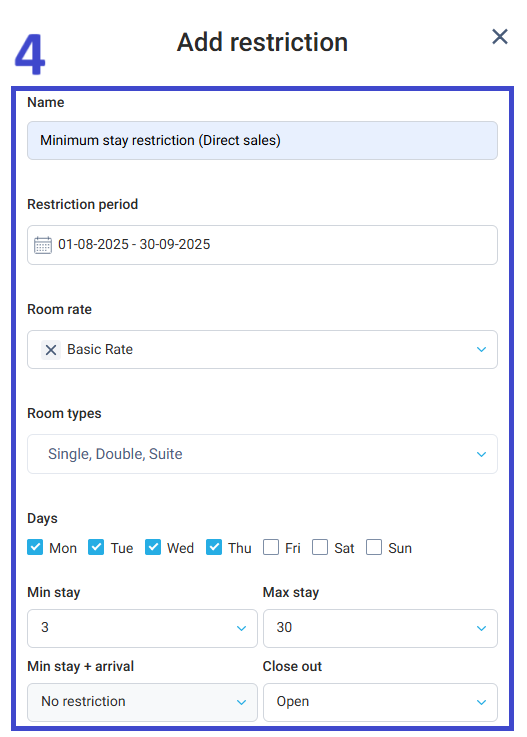 Click to Add  the restriction.
