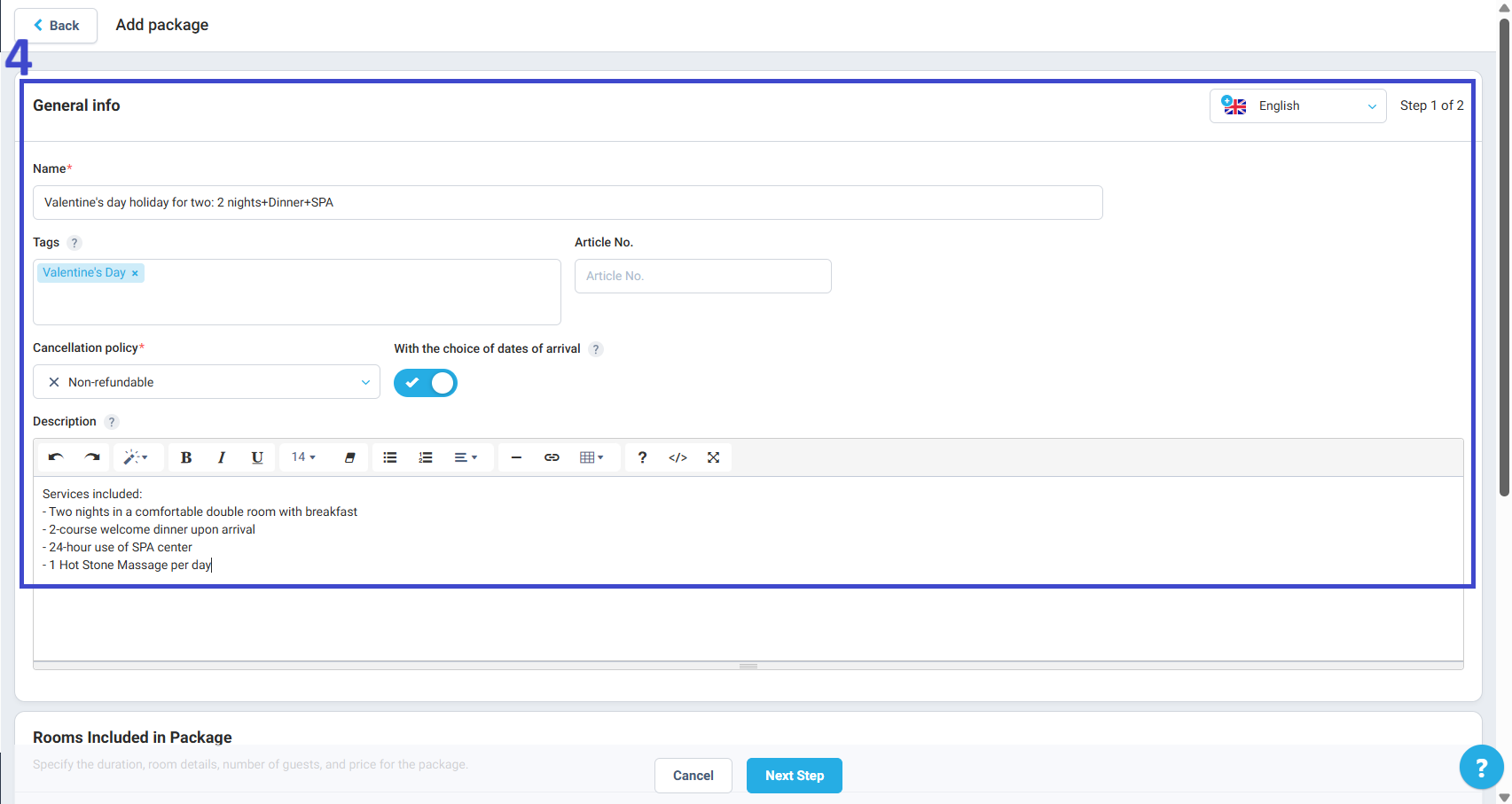In the General Info section, fill out