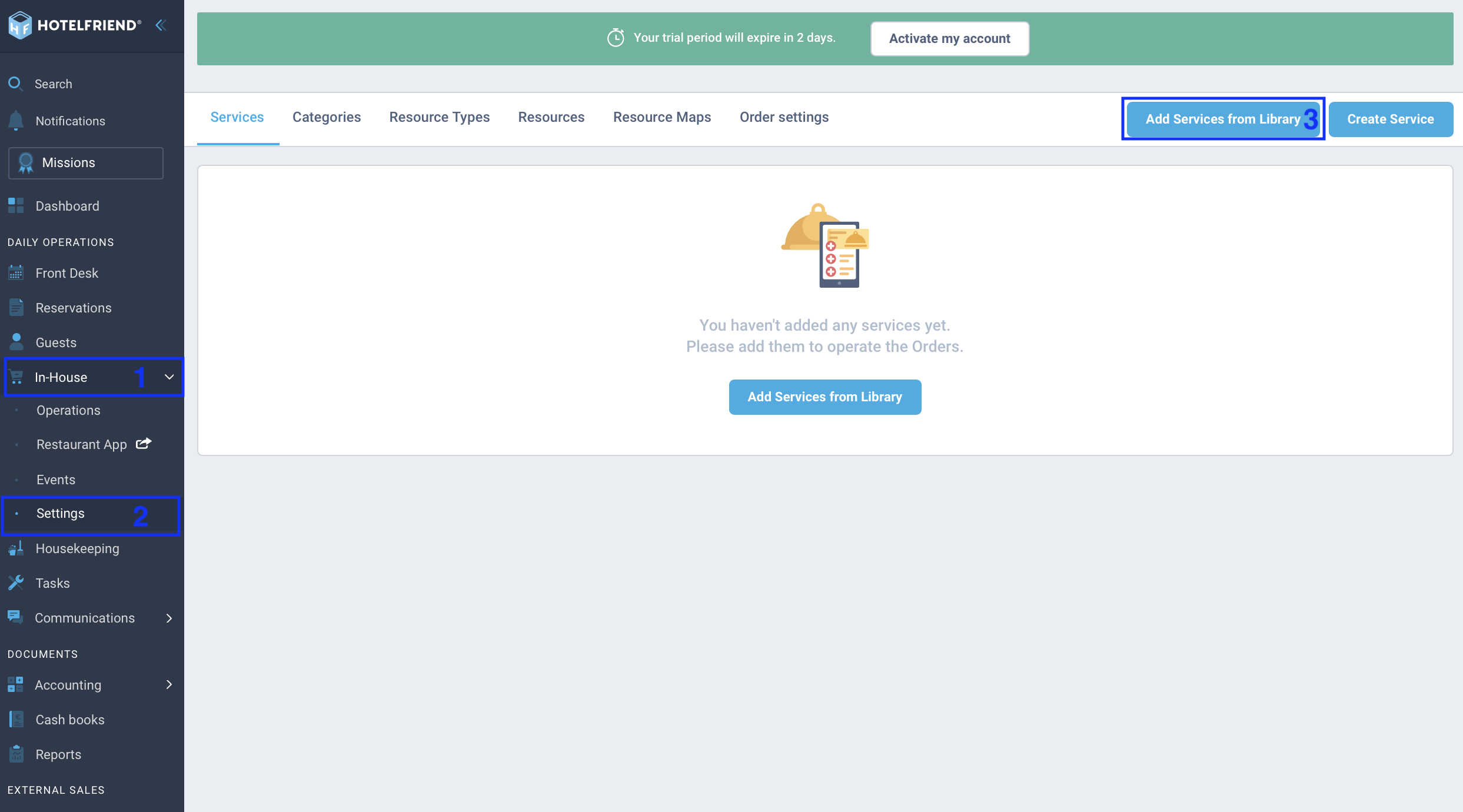Add services from library