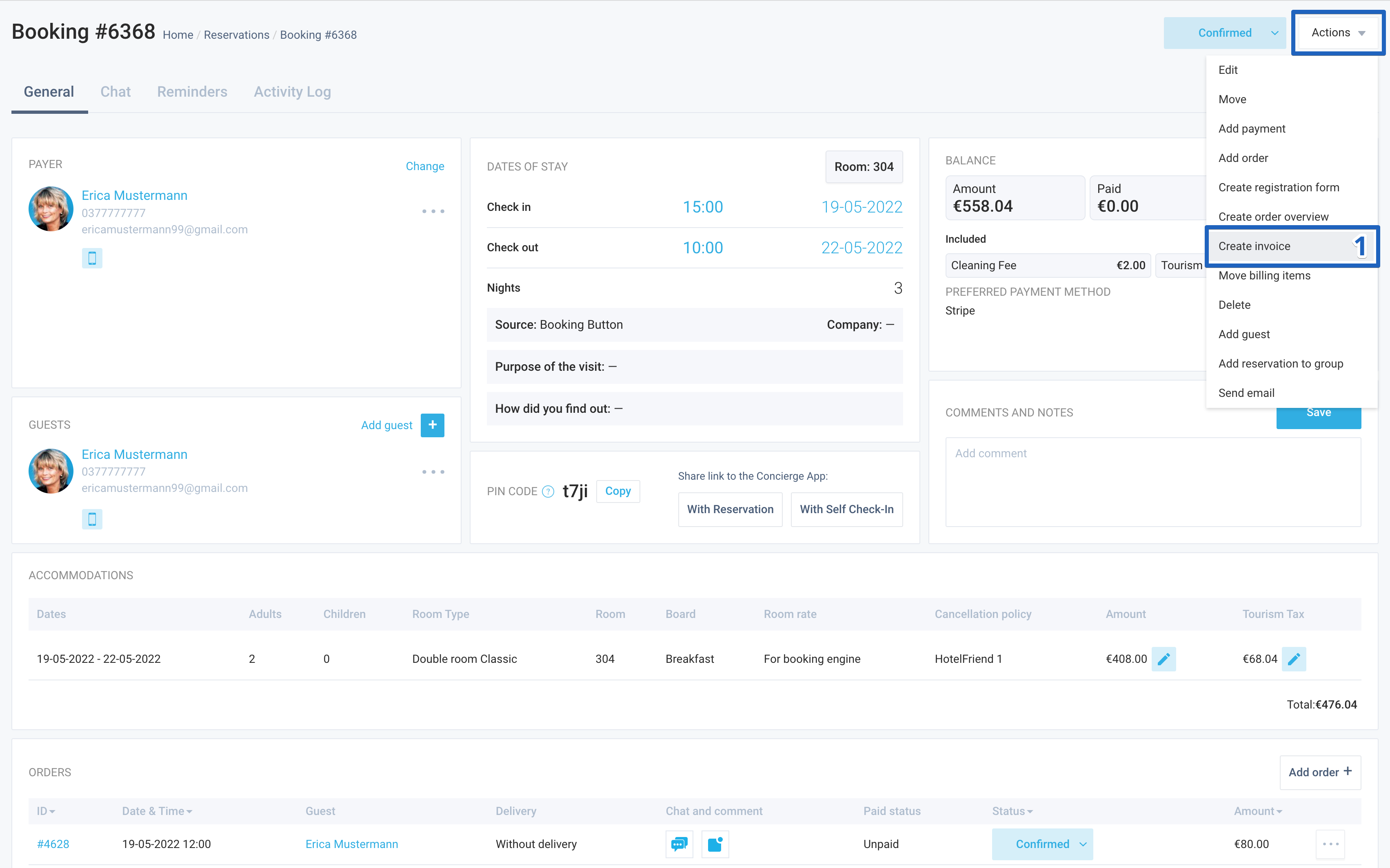 Processing payments for reservations that came via the Booking Engine