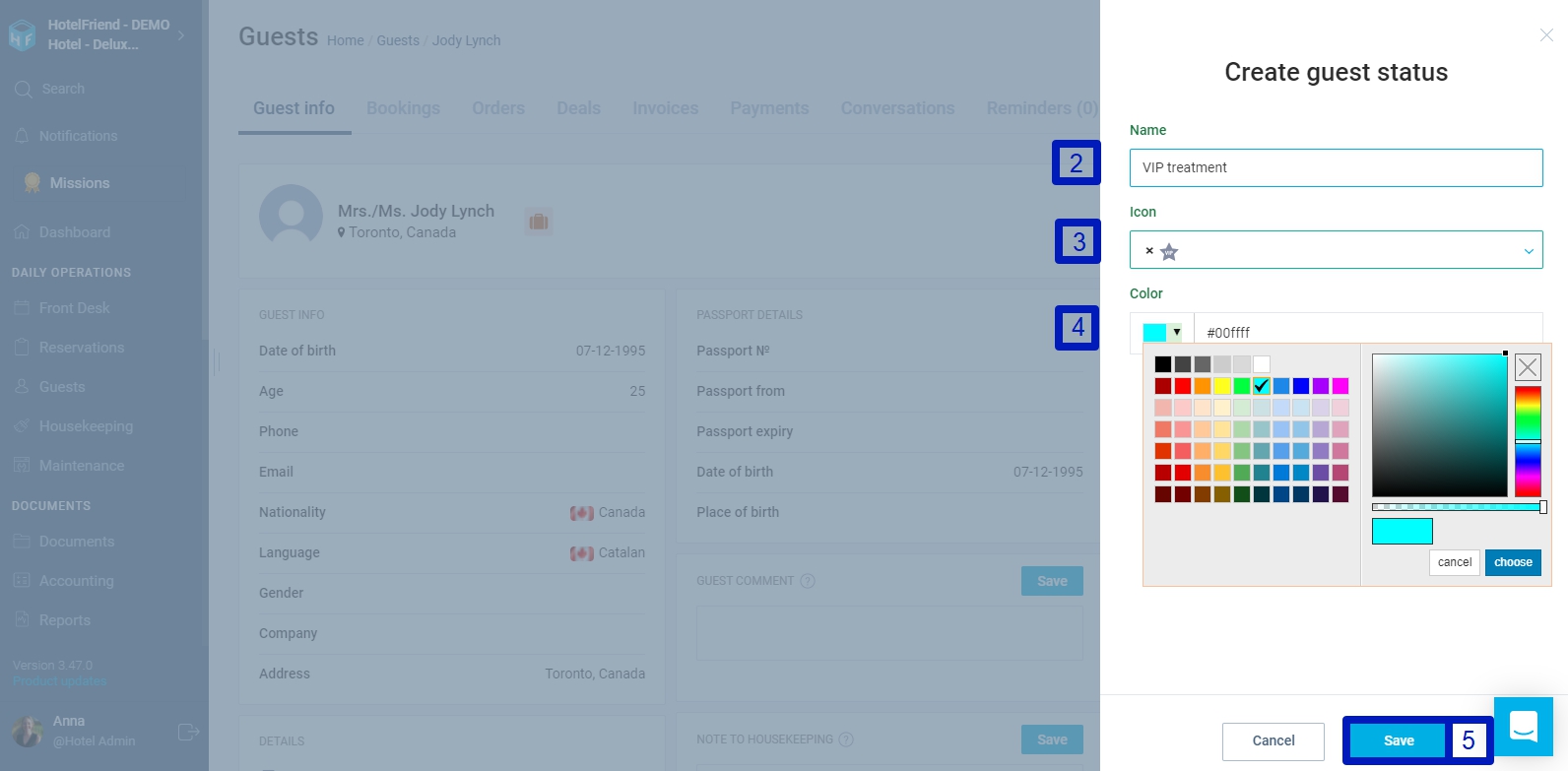 After that, choose the color of the icon in the “Color” field;