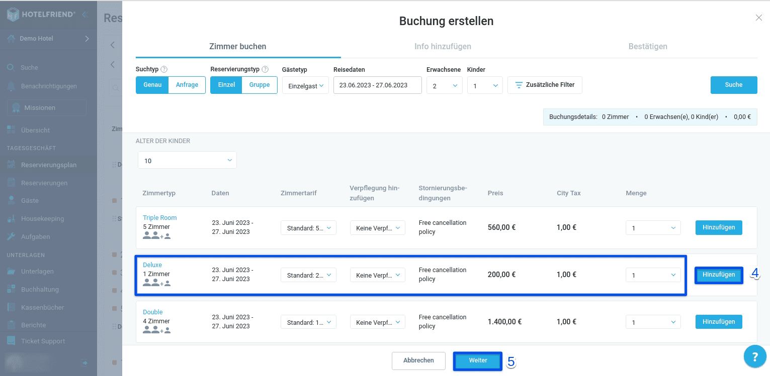Wie Sie ein Buchungsangebot erstellen können