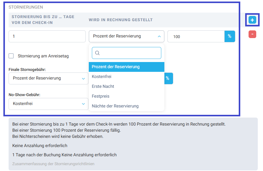 Stornierungsbedingungen