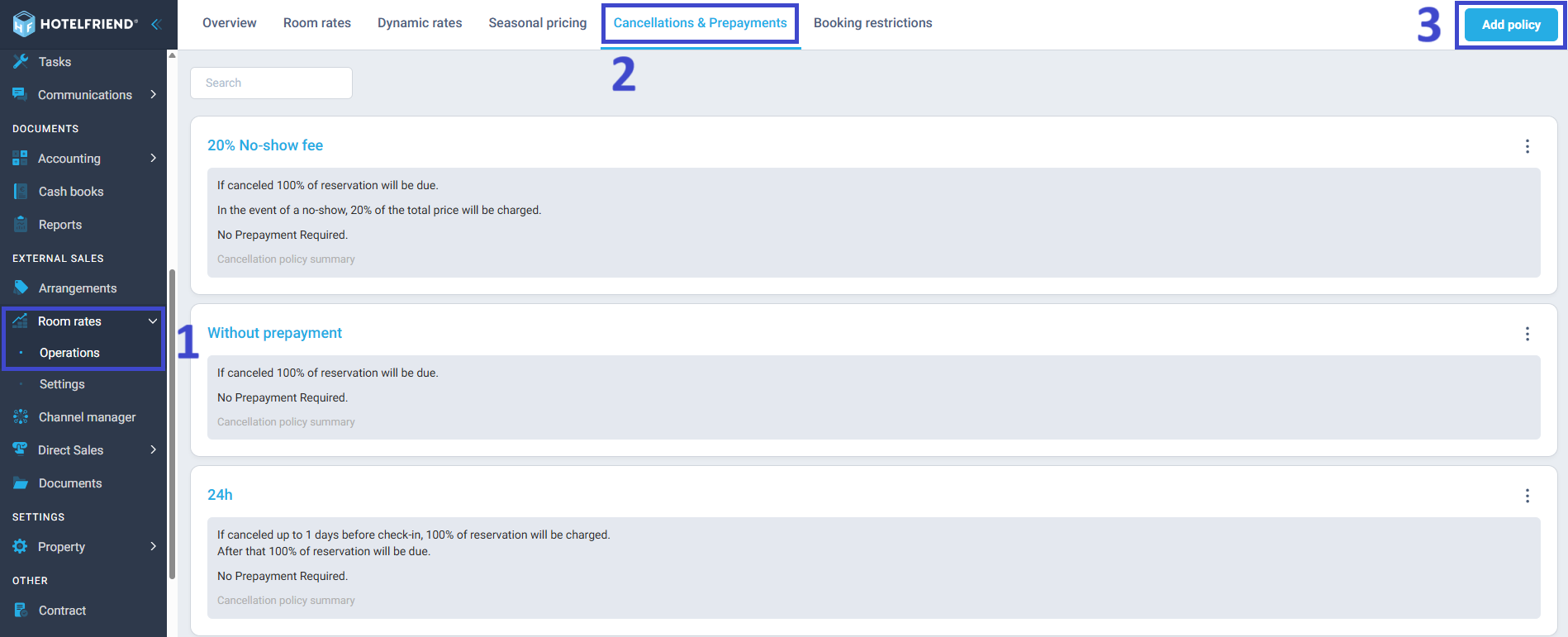 How to set up Cancellation Policies and Prepayments