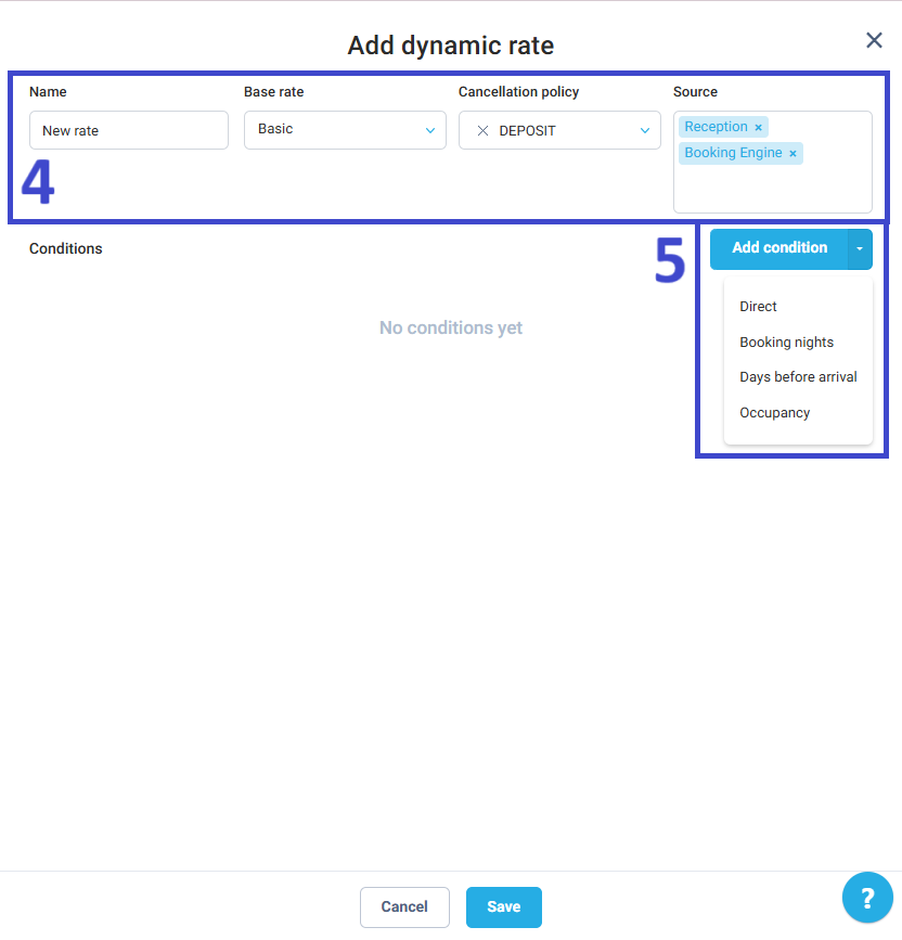 Click “Add condition” and choose the type of condition you want to apply