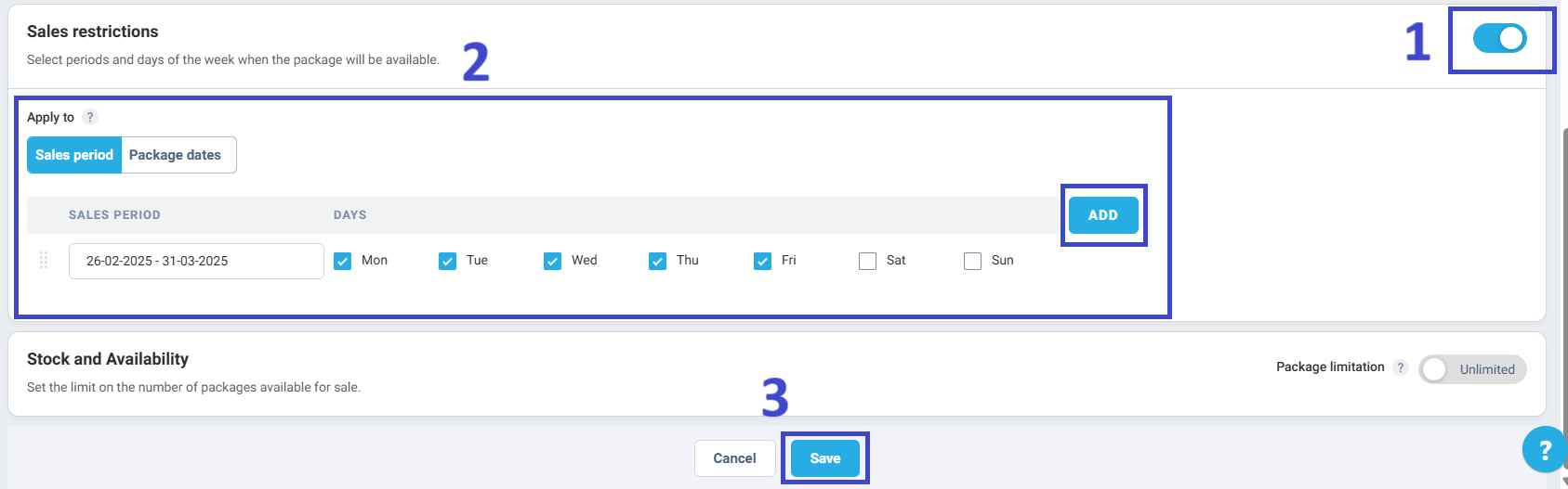 Click Save to apply the changes.