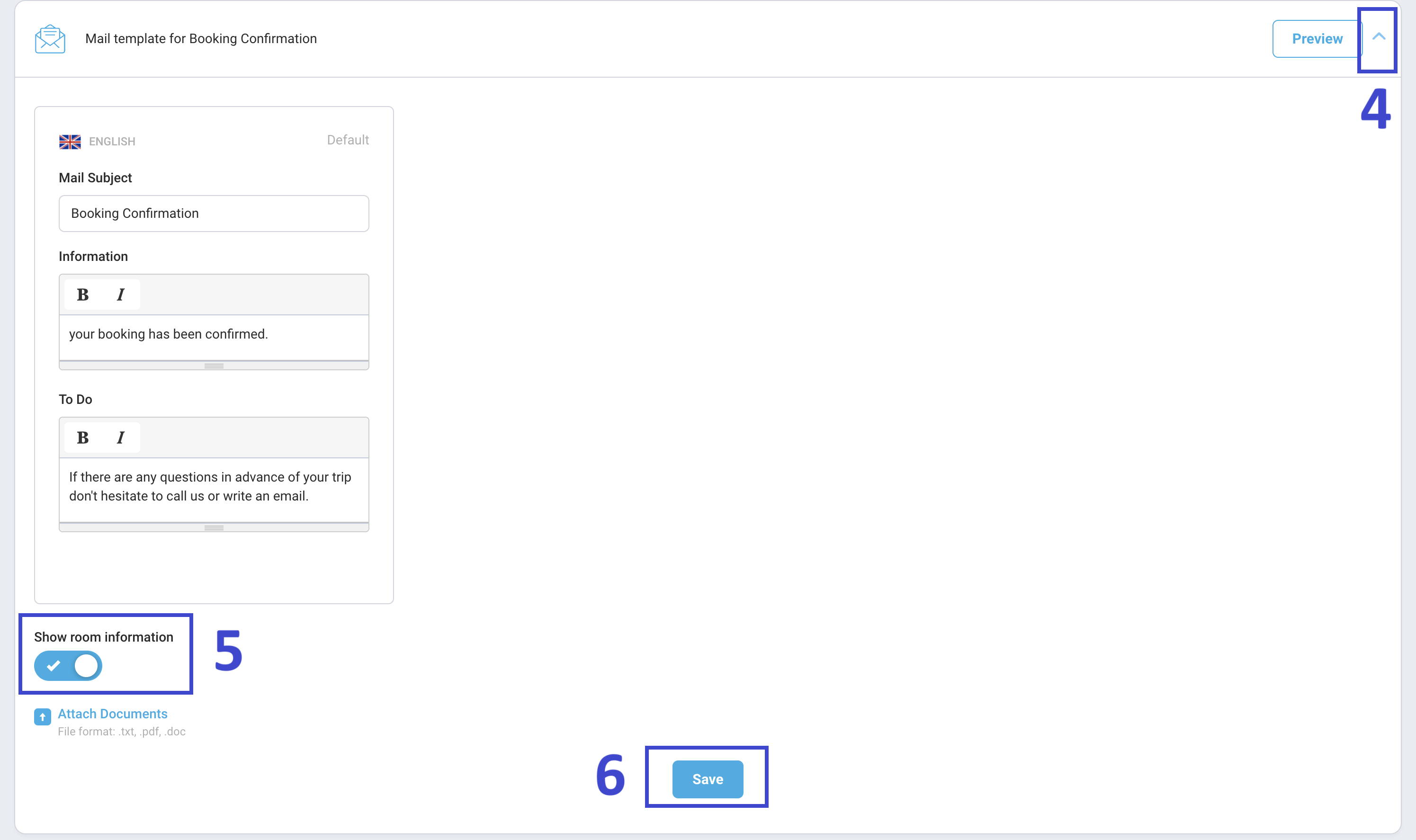 Click the arrow to expand Template Settings.
