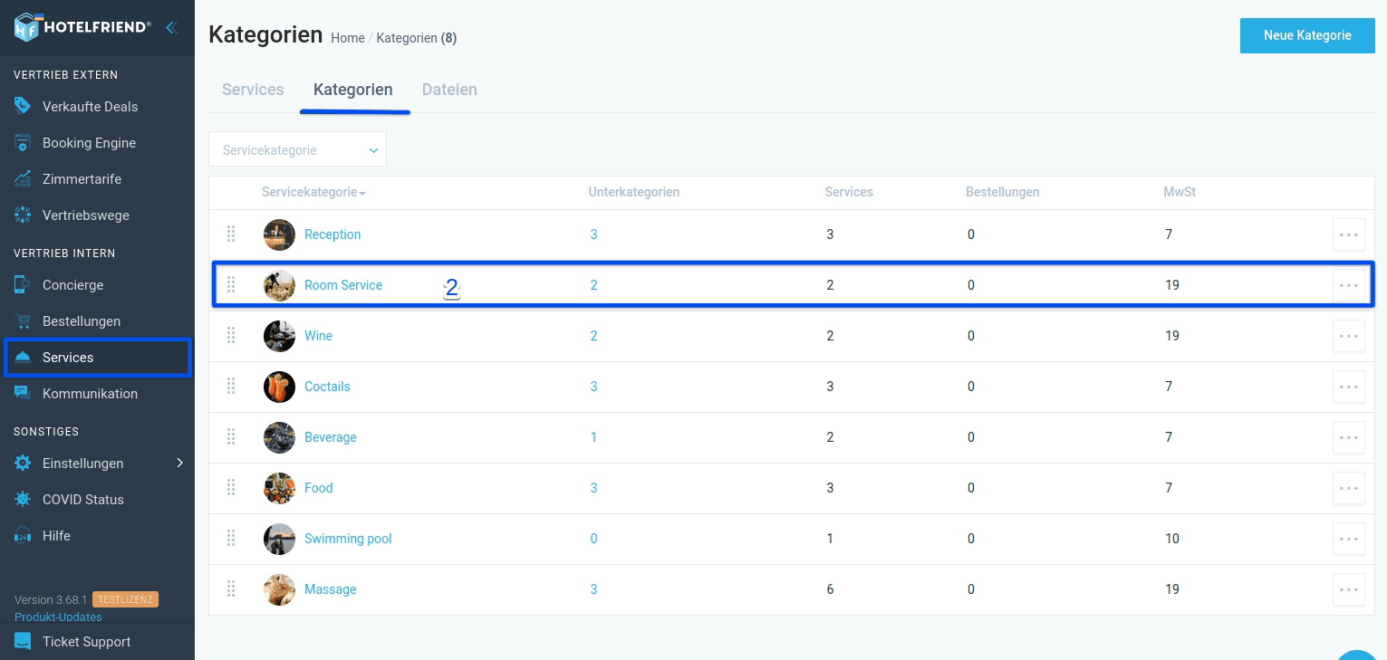 Select the Categories tab and then choose the category that you want to add to a subcategory.