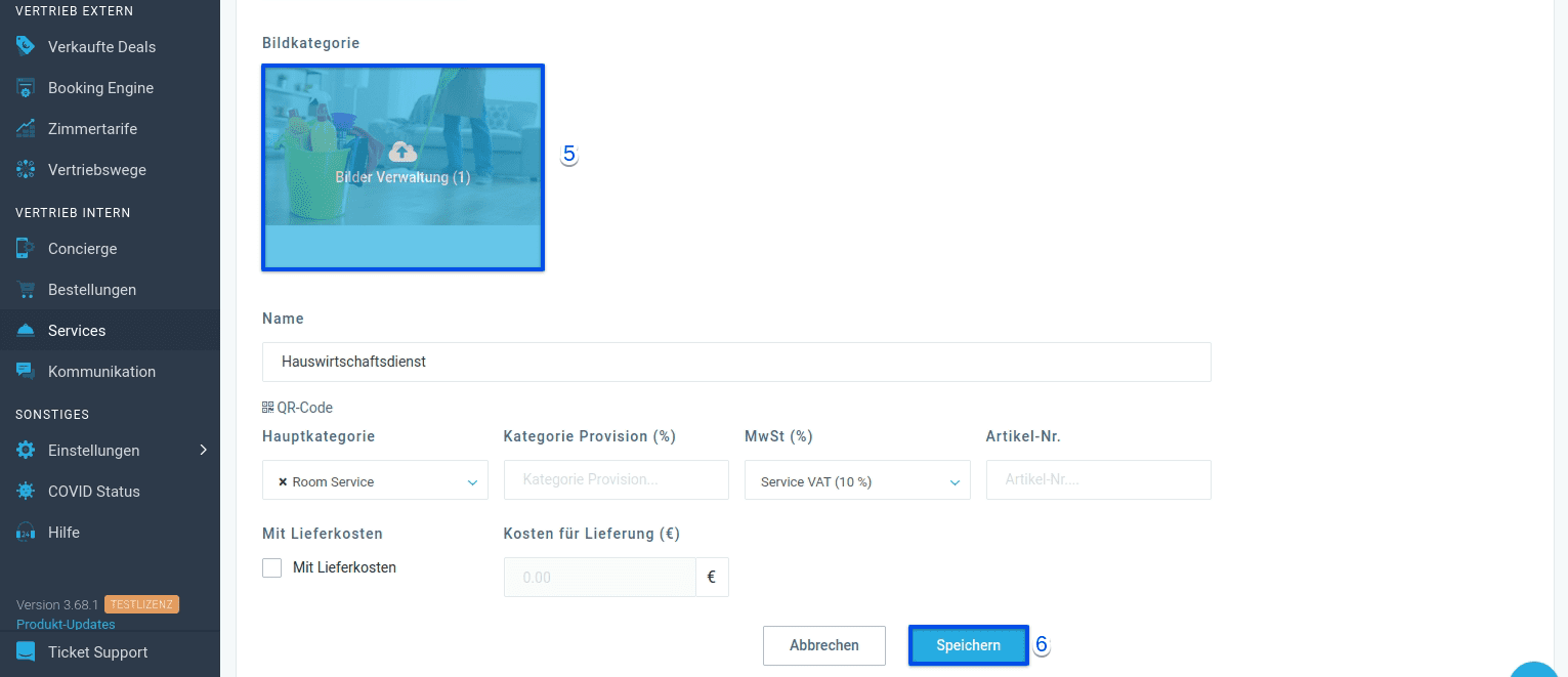 Upload photos for the subcategory by clicking Manage images.