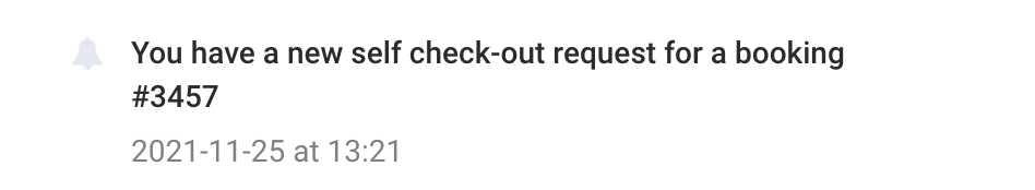 Guest makes Self Check-Out request