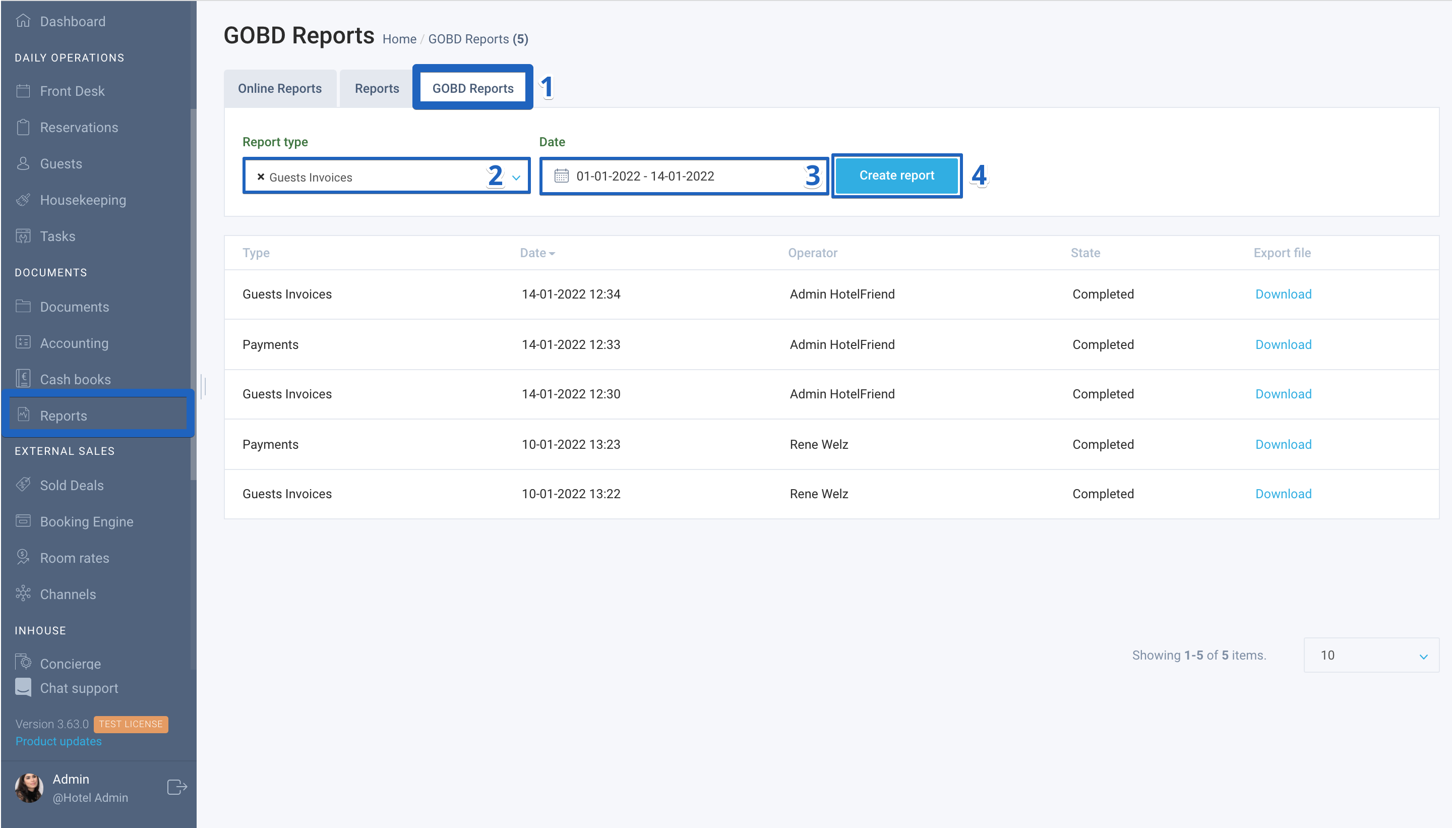 How to create GoBD Reports