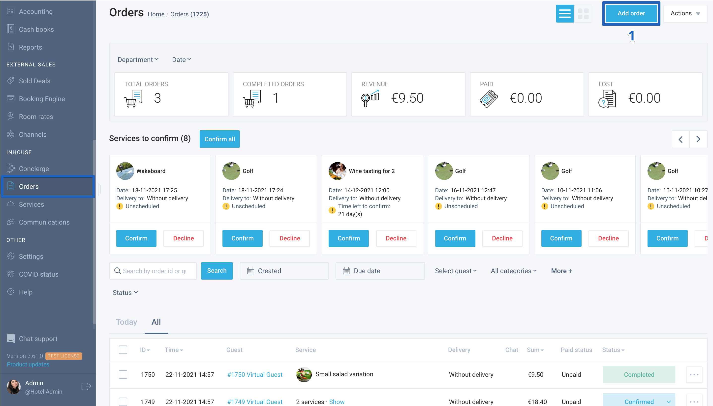How to add Miscellaneous service order